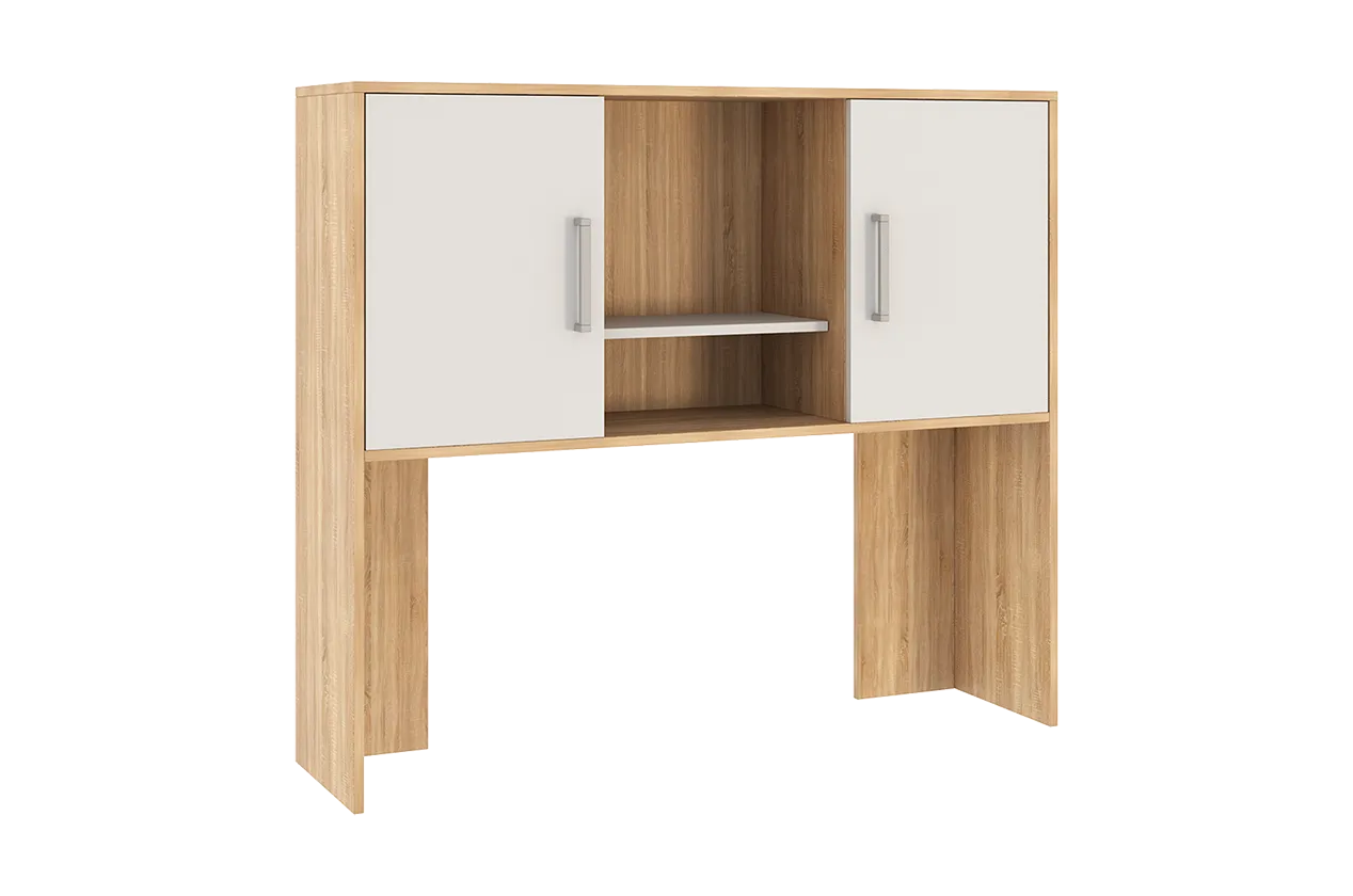 Надстройка стола компьютерного 1200 Лайт-2 дуб сонома/белый в Тобольске - tobolsk.mebel-tymen.ru | фото