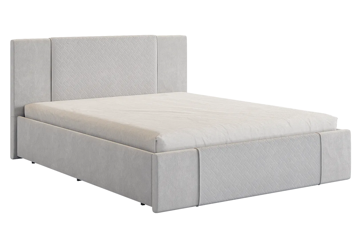 Кровать с основанием Хлоя 160х200 см галька (велюр) в Тобольске - tobolsk.mebel-tymen.ru | фото