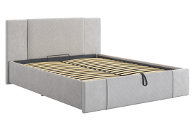 Кровать с подъемным механизмом Хлоя 160х200 см галька (велюр) в Тобольске - tobolsk.mebel-tymen.ru | фото