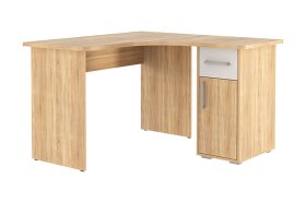 Стол компьютерный 1200 угловой Лайт-1 дуб сонома/белый в Тобольске - tobolsk.mebel-tymen.ru | фото