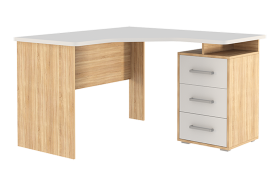 Стол компьютерный 1200 угловой Лайт-2 дуб сонома/белый в Тобольске - tobolsk.mebel-tymen.ru | фото