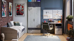 Детская «Оксфорд-2» Матера, Дуб крафт белый с рисунком в Тобольске - tobolsk.mebel-tymen.ru | фото