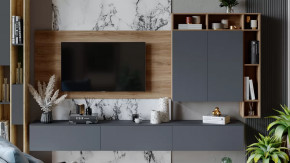 Гостиная «Порто» №6 Яблоня Беллуно, Графит софт в Тобольске - tobolsk.mebel-tymen.ru | фото