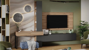 Гостиная «Порто» №8 Яблоня Беллуно, Графит софт в Тобольске - tobolsk.mebel-tymen.ru | фото