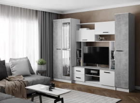 Гостиная СОЛО (ш2700*г500*в2100мм), ЛДСП Белый / ЛДСП Ателье светлое в Тобольске - tobolsk.mebel-tymen.ru | фото