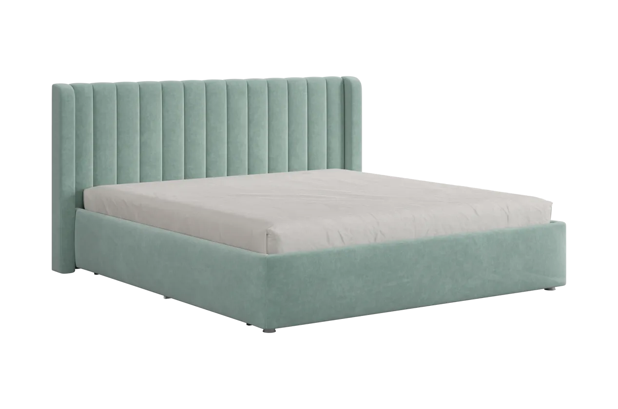 Кровать (каркас) Ева 180х200 см мята (велюр) в Тобольске - tobolsk.mebel-tymen.ru | фото
