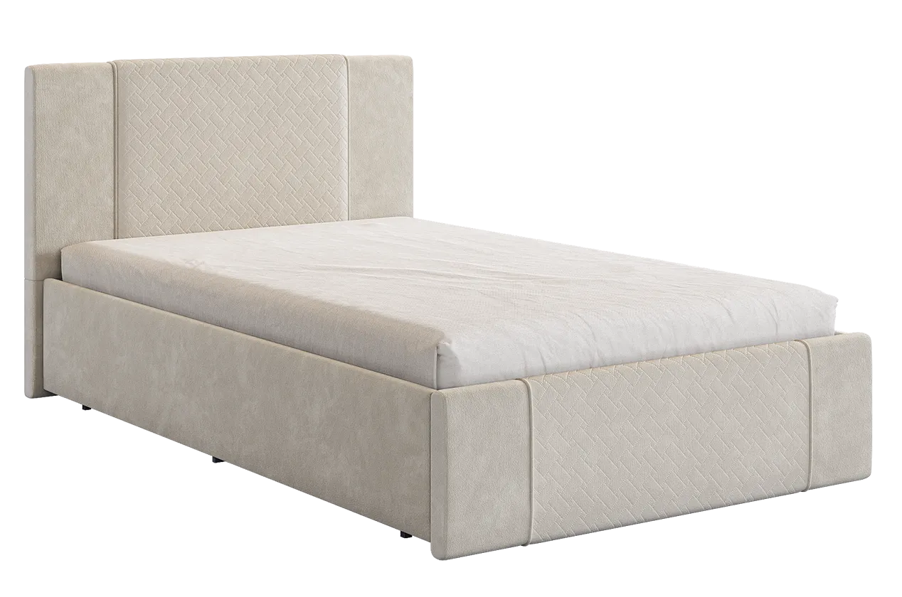 Кровать с основанием Хлоя 120х200 см крем (велюр) в Тобольске - tobolsk.mebel-tymen.ru | фото