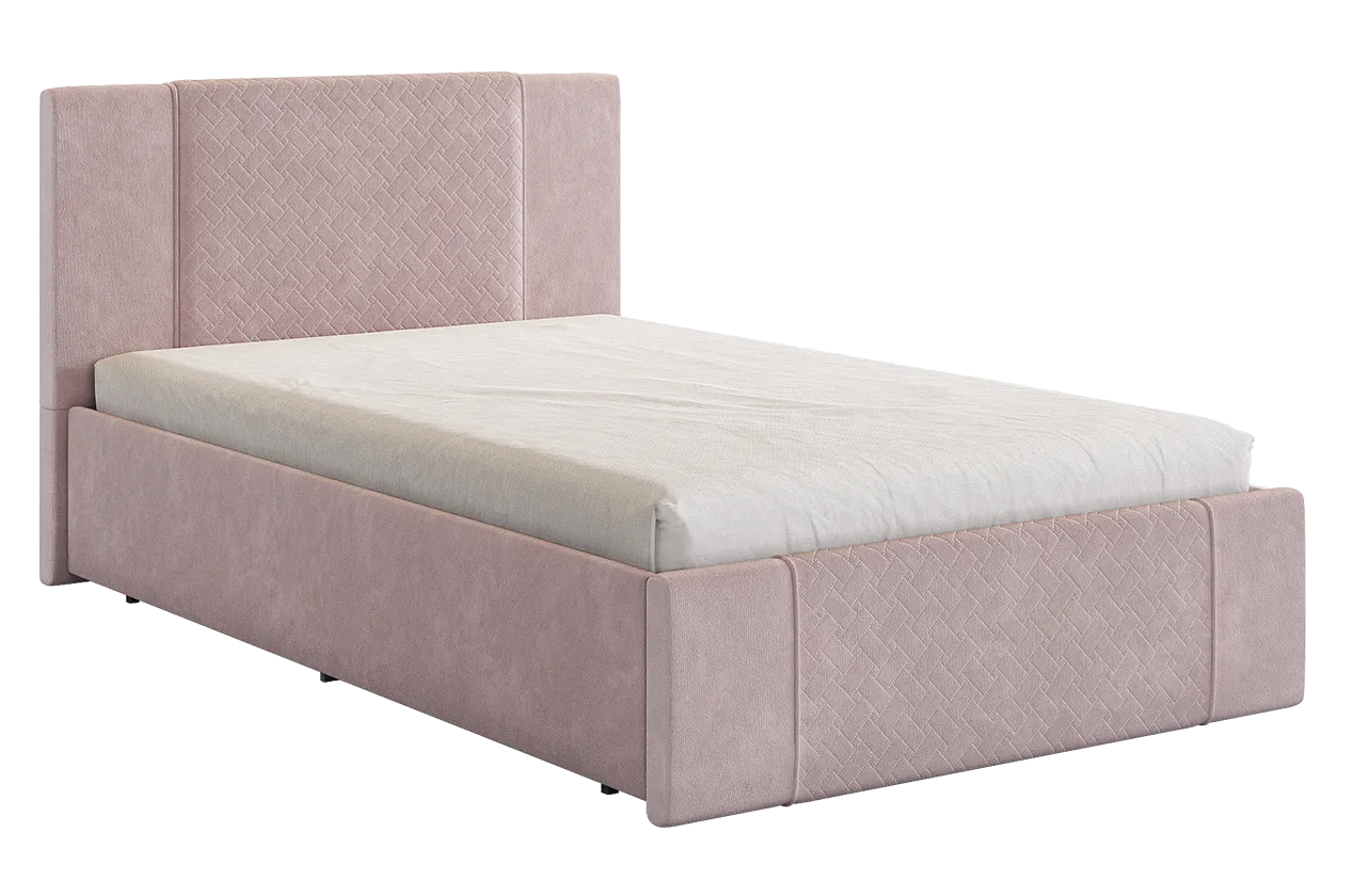 Кровать с основанием Хлоя 120х200 см нежно-розовый (велюр) в Тобольске - tobolsk.mebel-tymen.ru | фото