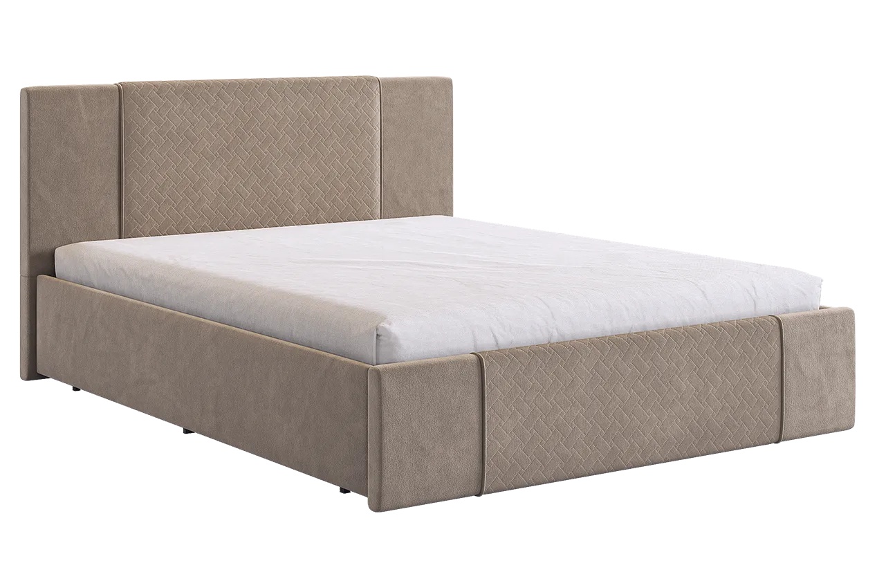 Кровать с основанием Хлоя 160х200 см латте (велюр) в Тобольске - tobolsk.mebel-tymen.ru | фото