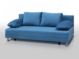 Диван Комфорт без подлокотников 4 подушки микровелюр голубой в Тобольске - tobolsk.mebel-tymen.ru | фото