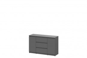 Комод 3 ящика двухстворчатый графит серый Денвер в Тобольске - tobolsk.mebel-tymen.ru | фото