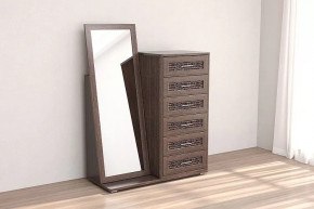 Комод Кэт-4 6 ящиков с зеркалом Венге Диал в Тобольске - tobolsk.mebel-tymen.ru | фото