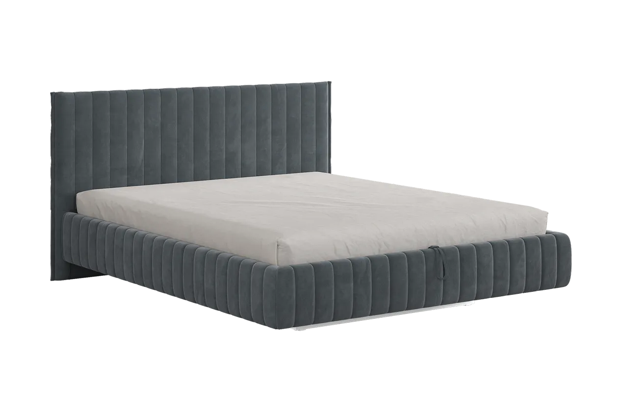 Кровать с подъемным механизмом Твикс 180х200 см графит (велюр) в Тобольске - tobolsk.mebel-tymen.ru | фото