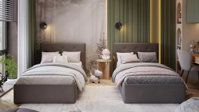 Кровать «Тейлор»  Велюр Neo Серый в Тобольске - tobolsk.mebel-tymen.ru | фото