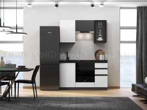 Кухня Техно-6 1,5м (Графит/Белый снег софт/Графит софт) в Тобольске - tobolsk.mebel-tymen.ru | фото