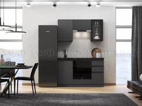 Кухня Техно-6 1,5м (Графит/Графит софт) в Тобольске - tobolsk.mebel-tymen.ru | фото