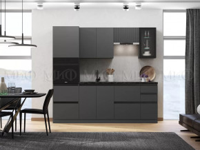Кухня Техно-6 2,4м (Графит/Графит софт) в Тобольске - tobolsk.mebel-tymen.ru | фото