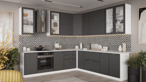 Кухонный гарнитур «Белладжио» №13 Белый, Софт графит в Тобольске - tobolsk.mebel-tymen.ru | фото