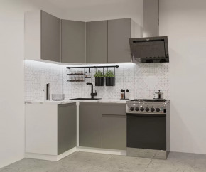 Кухонный угловой гарнитур арт.2, 1200x1400 мм, Лайн/Обсидиан в Тобольске - tobolsk.mebel-tymen.ru | фото