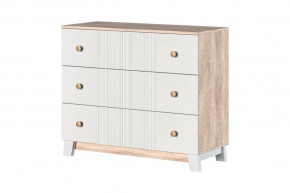 Ланзетти Комод 3 ящика Дуб Торонто/Жемчуг в Тобольске - tobolsk.mebel-tymen.ru | фото