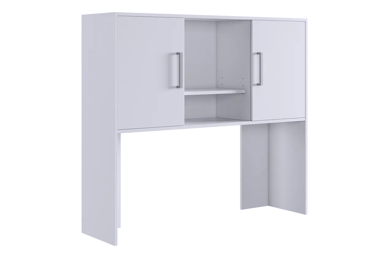 Надстройка стола компьютерного 1200 Лайт-2 белый/белый в Тобольске - tobolsk.mebel-tymen.ru | фото