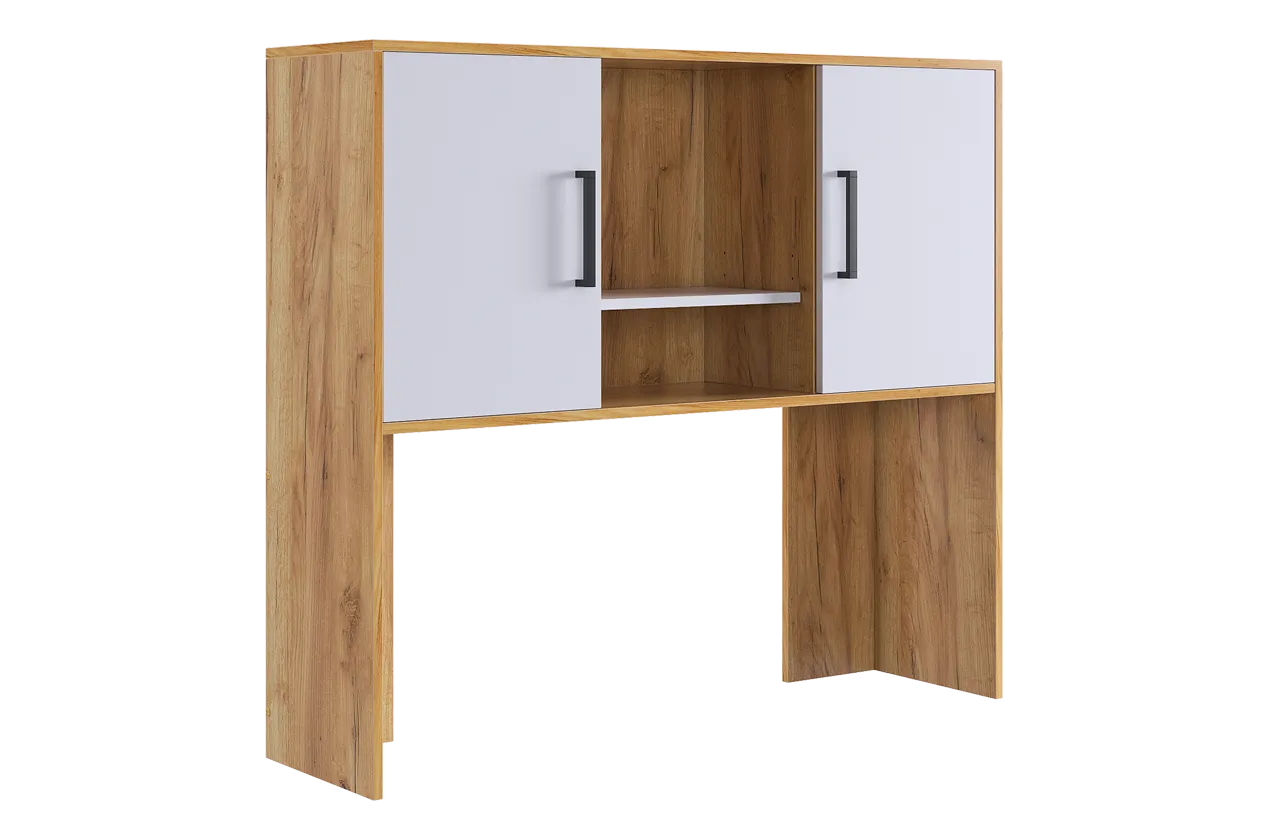 Надстройка стола компьютерного 1200 Лайт-2 дуб крафт золотой/белый в Тобольске - tobolsk.mebel-tymen.ru | фото