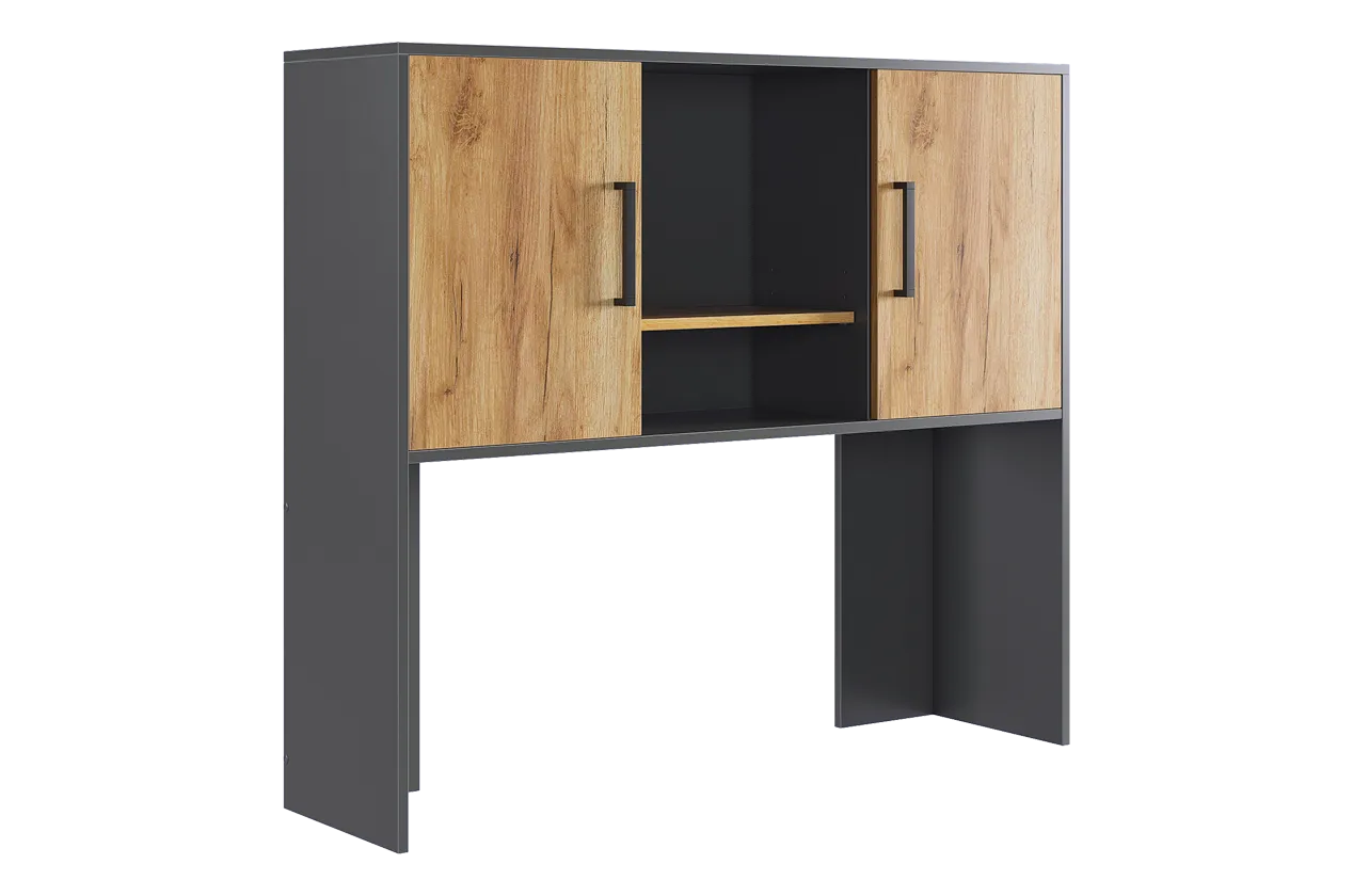 Надстройка стола компьютерного 1200 Лайт-2 графит/дуб крафт золотой в Тобольске - tobolsk.mebel-tymen.ru | фото