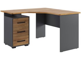 Стол компьютерный 1200 угловой Лайт-2 графит/дуб крафт золотой в Тобольске - tobolsk.mebel-tymen.ru | фото