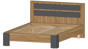 Ленора Кровать 1400 Дуб вотан/Графит в Тобольске - tobolsk.mebel-tymen.ru | фото