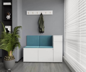 Модульная прихожая Stark 3 Белый матовый/Велюр бирюзовый НК-мебель в Тобольске - tobolsk.mebel-tymen.ru | фото