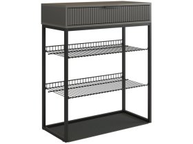 Обувница Вельвет графит/графит матовый/черный муар в Тобольске - tobolsk.mebel-tymen.ru | фото