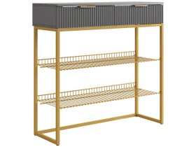 Обувница Классная 1 графит/графит матовый/золото в Тобольске - tobolsk.mebel-tymen.ru | фото