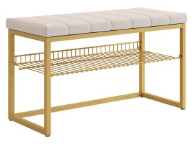 Обувница Классная 2 золото/крем (велюр) в Тобольске - tobolsk.mebel-tymen.ru | фото