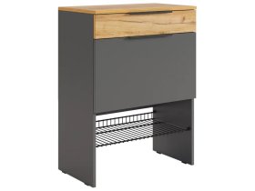 Обувница Баско графит/дуб крафт золотой в Тобольске - tobolsk.mebel-tymen.ru | фото