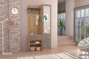 Прихожая Иннэс-3 УНИВЕРСАЛЬНАЯ, дуб крафт золотой/камень темный в Тобольске - tobolsk.mebel-tymen.ru | фото