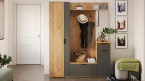 Прихожая «Эвита» Дуб Крафт золотой, Графит Серый в Тобольске - tobolsk.mebel-tymen.ru | фото