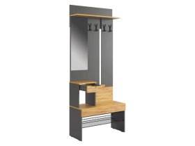 Прихожая Баско графит/дуб крафт золотой в Тобольске - tobolsk.mebel-tymen.ru | фото