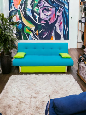 Прямой диван манго 4 Нео Азуре/Подушки Салат в Тобольске - tobolsk.mebel-tymen.ru | фото