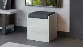 Пуф «Форест» Дуб крафт белый, Велюр Серый в Тобольске - tobolsk.mebel-tymen.ru | фото