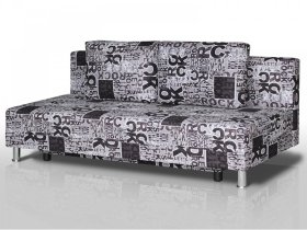 Диван Комфорт Лайт без подлокотников 2 подушки принт Рок в Тобольске - tobolsk.mebel-tymen.ru | фото