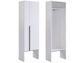 Шкаф двухдверный L600 Баско белое дерево в Тобольске - tobolsk.mebel-tymen.ru | фото