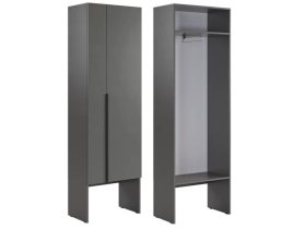 Шкаф двухдверный L600 Баско графит в Тобольске - tobolsk.mebel-tymen.ru | фото