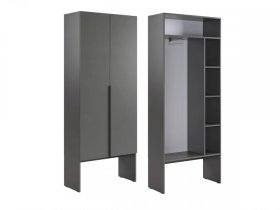 Шкаф двухдверный L800 Баско графит в Тобольске - tobolsk.mebel-tymen.ru | фото