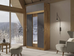 Шкаф с антресолью Басямиф, графит/дуб крафт в Тобольске - tobolsk.mebel-tymen.ru | фото