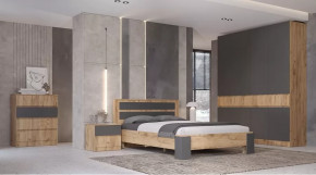 Спальный гарнитур Ленора Дуб вотан/Графит в Тобольске - tobolsk.mebel-tymen.ru | фото