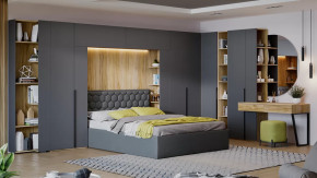 Спальный гарнитур «Порто» №3 Яблоня Беллуно, Графит софт, Велюр Confetti Stone в Тобольске - tobolsk.mebel-tymen.ru | фото