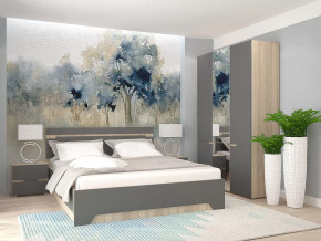 Спальный гарнитур с 3-х створчатым шкафом Анталия Сонома-Графит софт в Тобольске - tobolsk.mebel-tymen.ru | фото