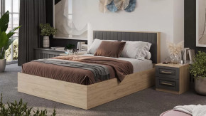 Спальный гарнитур «Сэнди» стандартный №2 Вяз благородный, Серый вулкан, Велюр Графит в Тобольске - tobolsk.mebel-tymen.ru | фото