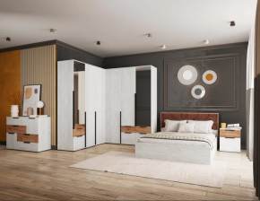 Спальня №2 Лилль Дуб крафт белый/дуб крафт табачный в Тобольске - tobolsk.mebel-tymen.ru | фото