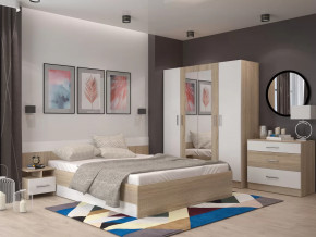 Спальня Леси Сонома-Белый с четырехстворчатым шкафом в Тобольске - tobolsk.mebel-tymen.ru | фото